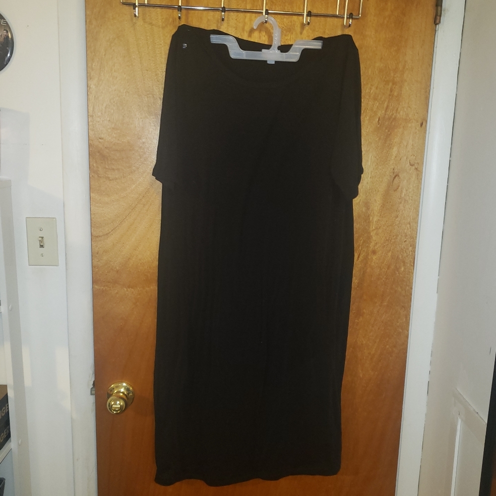 Lularoe Julia Solid Black Dress Womens Plus Size